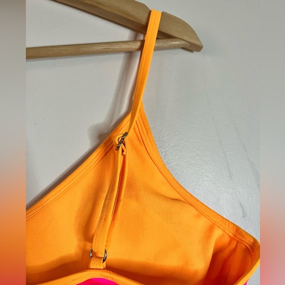 U.S. Polo Assn. Neon Pink & Orange Sports Bra Bikini Top XL - Picture 5 of 16